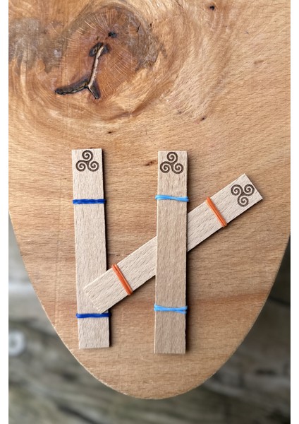 Ahşap Mum Fitili (Dönüşüm Desenli) + Yapışkanlı Sehpa - 10 Adet indirimleri