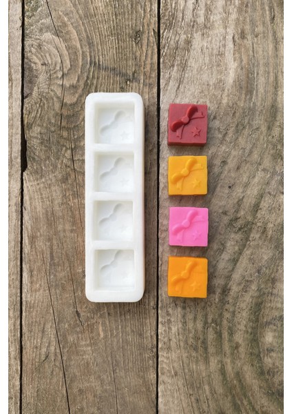 Paket Mini Dörtlü Mum Kalıbı ( Silikon )