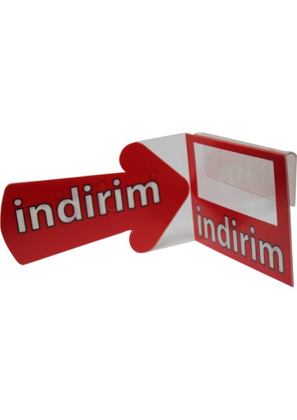 Yamani Display 10'lu Pvc Ok Raf Önü Ikaz Kulakçığı  Indirim Kulakçığı Kırmızı