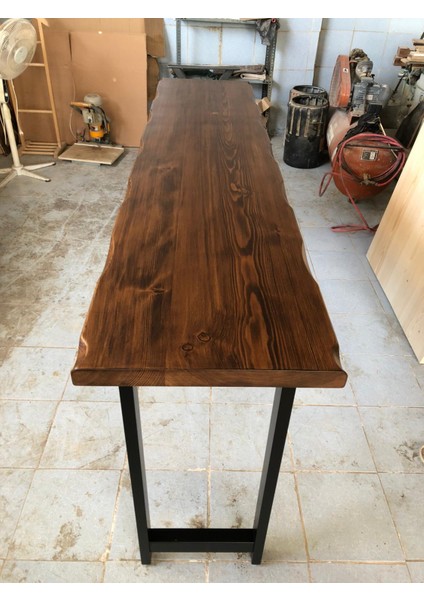 Kütük Bar Masası Ceviz Rengi 200X50.CM