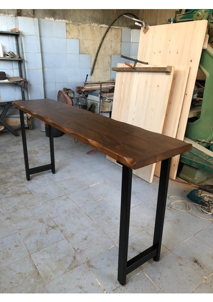 Kütük Bar Masası Ceviz Rengi 200X50.CM