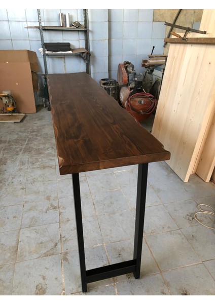Kütük Bar Masası Ceviz Rengi 200X50.CM