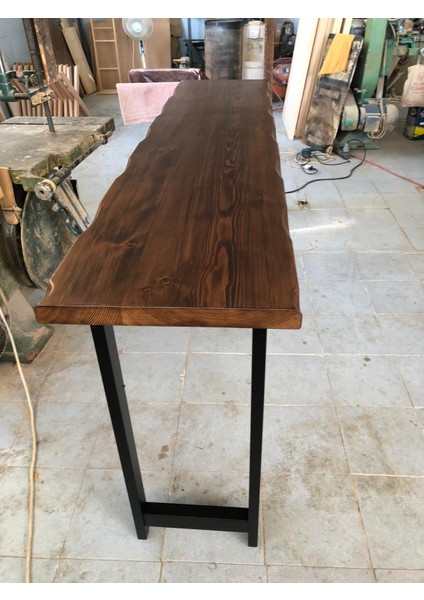 Kütük Bar Masası Ceviz Rengi 200X50.CM