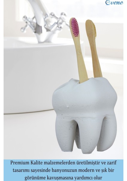 Diş Fırçalığı Tezgah Üstü Beyaz Renk Diş Fırçası Standı Diş Şekilli Model fırsatları
