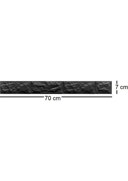 Renkli Duvarlar 70x7(0.049 M2) Kendinden Yapışkanlı Duvar Kağıdı Esnek Köpük Paneli 3d Boyutlu Tuğla Desen Siyah