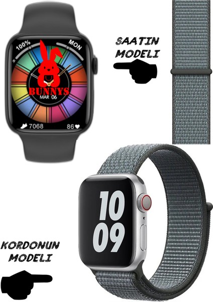 Akıllı Saat Nfc Özellikli Watch 8 Pro Bt Konuşma Özellikli Akıllı Saat Hasır Kordon