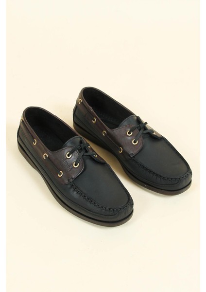 Bağcıklı Saraçlı Erkek Marine Ayakkabı SİYAH fiyatları