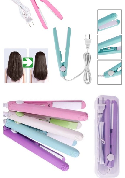 Pratik Seyehat Saç Düzleştirici Mini Taşınabilir Saç Düzleştirici Çantaya Sığabilen Saklama Kutulu fırsatları