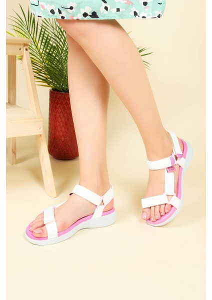 Comfort Memory Taban Cırtlı Sandalet Beyaz modelleri