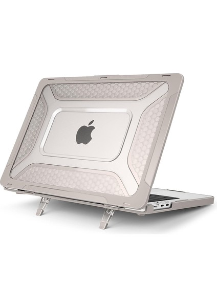 Apple MacBook Pro M1 M2 Çip 13 Inç A2338 ile Uyumlu Kılıf Armor Zırh Kılıf Standlı Kapak
