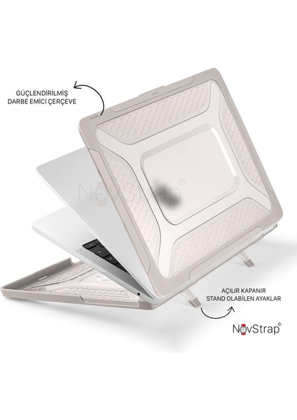 Apple MacBook Pro M1 M2 Çip 13 Inç A2338 ile Uyumlu Kılıf Armor Zırh Kılıf Standlı Kapak fırsatları