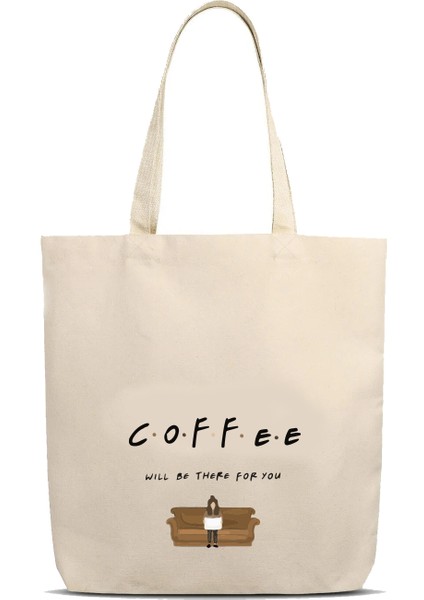 Kanvas Omuz Çantası Caffe Tasarımlı