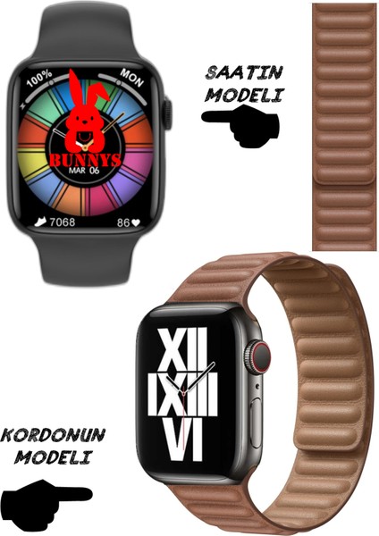 Apple Iphone Uyumlu Akıllı Saat Nfc Özellikli Bt Konuşma Özellikli Watch 8 Akıllı Saat Deri Krdn