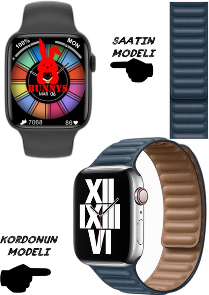 Apple Iphone Uyumlu Akıllı Saat Nfc Özellikli Bt Konuşma Özellikli Watch 8 Akıllı Saat Deri Krdn