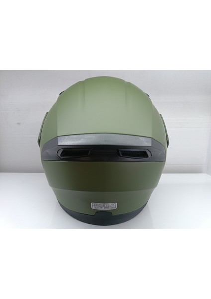 Jekai Jk-21 902 Model Güneş Vizörlü Çenededen Açılır Kask - Haki Yeşil