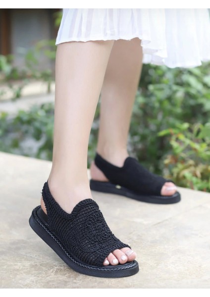 Düz Taban Dantel Örme Yeni Moda Günlük Kadın Sandalet