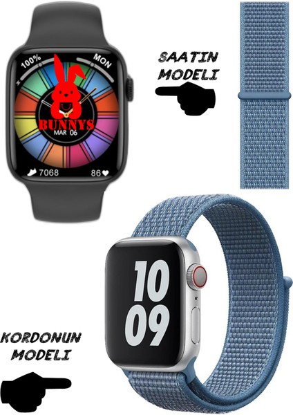 Samsung Uyumlu Akıllı Saat Nfc Özellikli Watch 8 Pro Bt Konuşma Özellikli Akıllı Saat Hasır Kordon