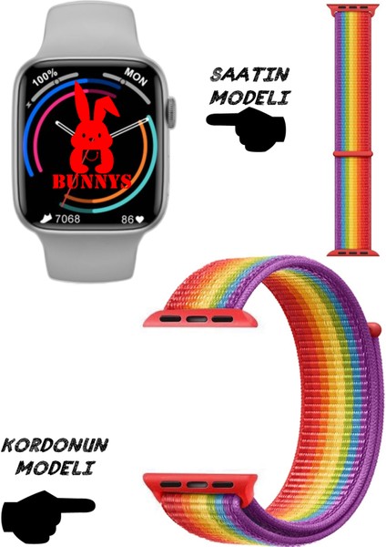 Samsung Uyumlu Akıllı Saat Nfc Özellikli Watch 8 Pro Bt Konuşma Özellikli Akıllı Saat Hasır Kordon
