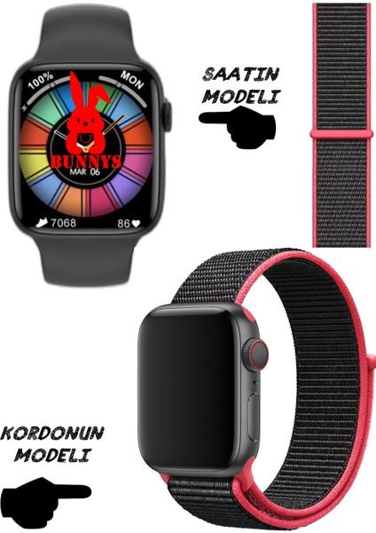 Samsung Uyumlu Akıllı Saat Nfc Özellikli Watch 8 Pro Bt Konuşma Özellikli Akıllı Saat Hasır Kordon