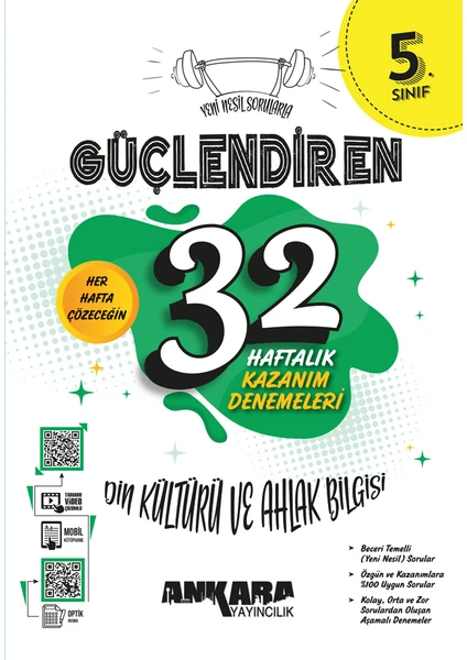 Ankara Yayıncılık 5.Sınıf  Din Kültürü Kültürü Güçlendiren 32 Haftalık Deneme 2023