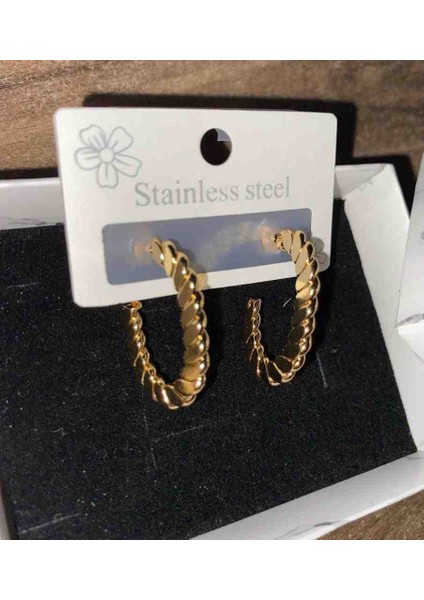 Gold Renk Çelik Küpe