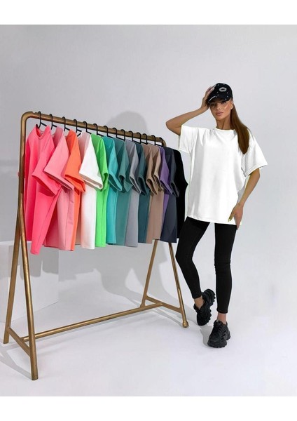 Oversize Kısa Kollu T-Shirt-Tayt Takım 0038