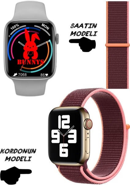 Samsung Uyumlu Akıllı Saat Nfc Özellikli Watch 8 Pro Bt Konuşma Özellikli Akıllı Saat Hasır Kordon