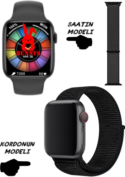 Samsung Uyumlu Akıllı Saat Nfc Özellikli Watch 8 Pro Bt Konuşma Özellikli Akıllı Saat Hasır Kordon