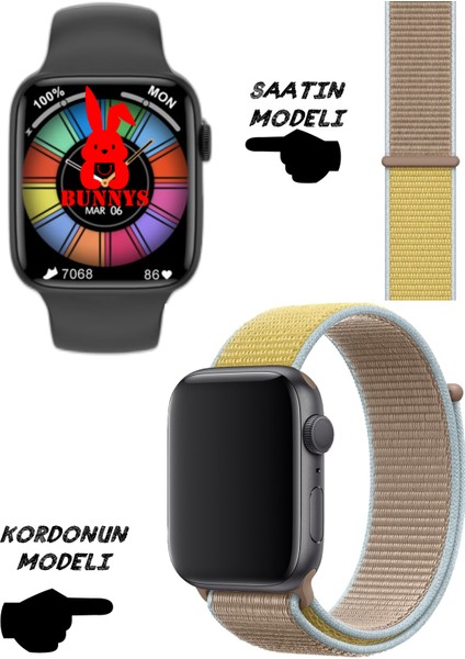 Rabbit Store Samsung Uyumlu Akıllı Saat Nfc Özellikli Watch 8 Pro Bt Konuşma Özellikli Akıllı Saat Hasır Kordon