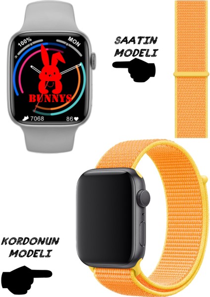 Rabbit Store Samsung Uyumlu Akıllı Saat Nfc Özellikli Watch 8 Pro Bt Konuşma Özellikli Akıllı Saat Hasır Kordon