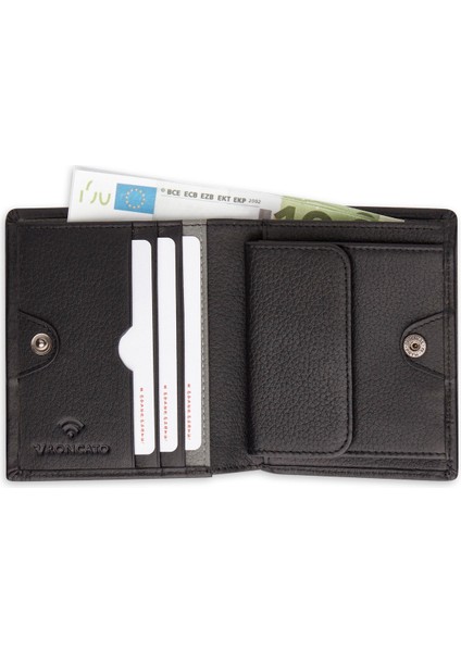 Erkek Cüzdan & Kartlık 41241401 Roncato Alaska Small Wallet With With Coins Pocket Black