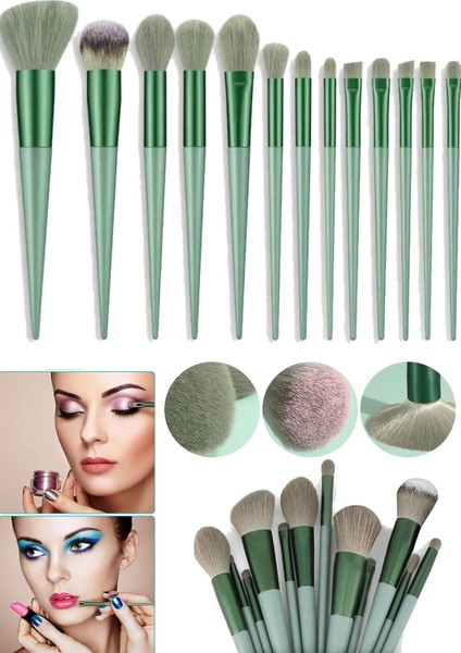 13 Parça Rose Yeşil Taşınabilir Kılıflı Lüx Makyaj Güzellik Seti fiyatları