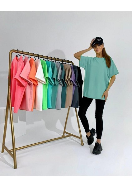 Oversize Kısa Kollu T-Shirt-Tayt Takım 0038