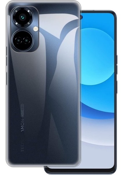 Tecno Camon 19 Pro Kılıf Kamera Korumalı Silikon Şeffaf + Ekran Koruyucu