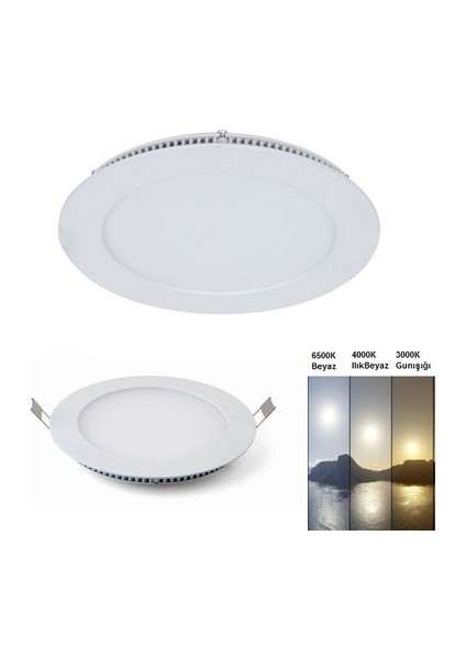 Sıva Altı Ledspot Siyah Gövde 18W 4000K Yuvarlak 263