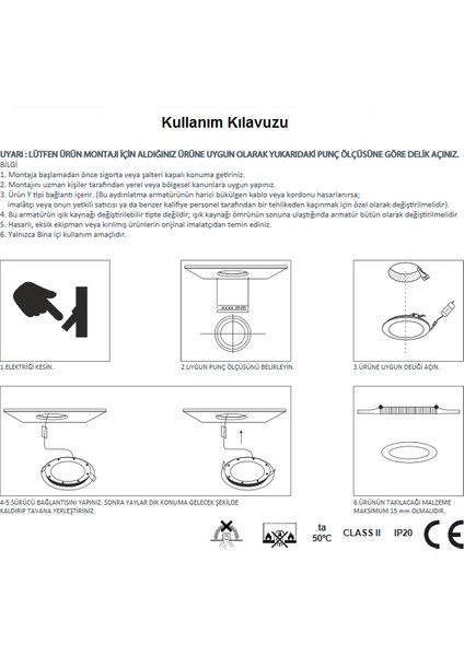 Sıva Altı LED Spot Siyah Gövde 18W 6500K Kare 263631