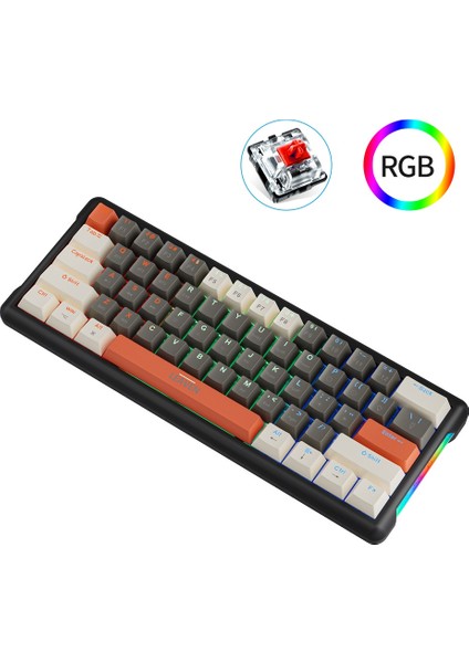 K610 Kablolu Mekanik Oyuncu Klavyesi Red Switch-61 Tuş Rgb-Hot Swap