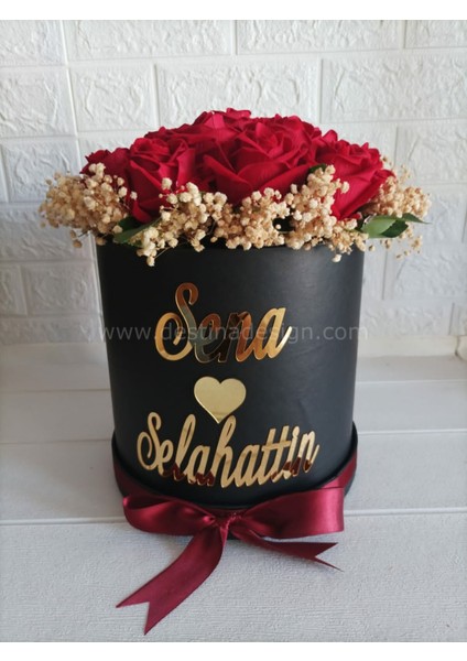 Orta Boy Kız Isteme Çiçeği/kutuda Kırmızı Gül/yapay Kız Isteme Çiçeği