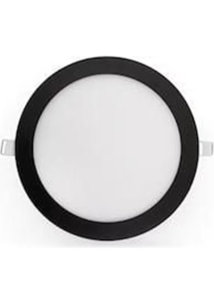 ALP-1212 LED Panel 12 Watt Slim Yuvarlak Siyah Kasa Beyaz