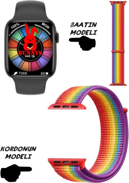 Akıllı Saat Samsung Uyumlu Nfc Özellikli Watch 8 Pro Bt Konuşma Özellikli Akıllı Saat Hasır Kordon