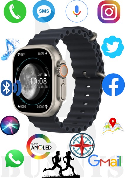 Akıllı Saat Samsung Uyumlu Watch 8 Ultra 49MM Amoled Ekran Konuşma Özellikli