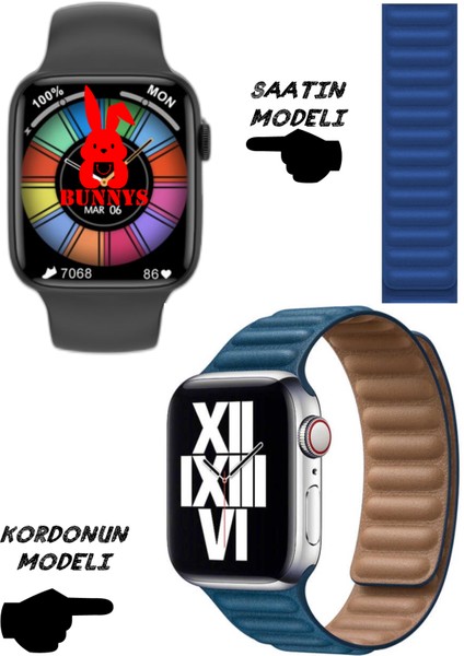 Akıllı Saat Apple Iphone Uyumlu Nfc Özellikli Bt Konuşma Özellikli Watch 8 Akıllı Saat Deri Krdn