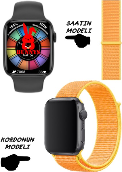 Akıllı Saat Apple Iphone Uyumlu Nfc Özellikli Watch 8 Pro Bt Konuşma Özellikli Akıllı Saat Hasır Kordon