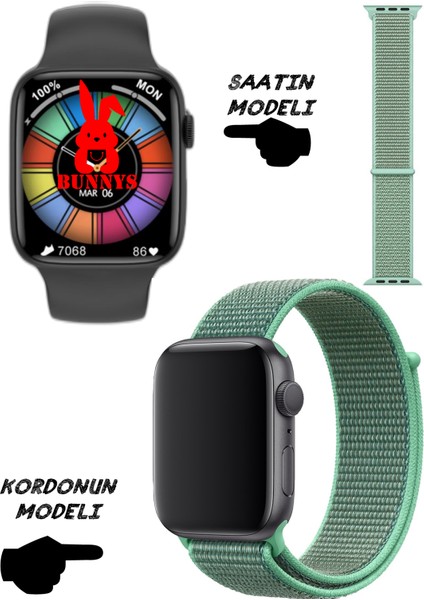 Akıllı Saat Apple Iphone Uyumlu Nfc Özellikli Watch 8 Pro Bt Konuşma Özellikli Akıllı Saat Hasır Kordon