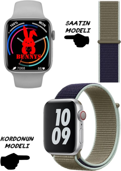 Akıllı Saat Samsung Uyumlu Nfc Özellikli Watch 8 Pro Bt Konuşma Özellikli Akıllı Saat Hasır Kordon