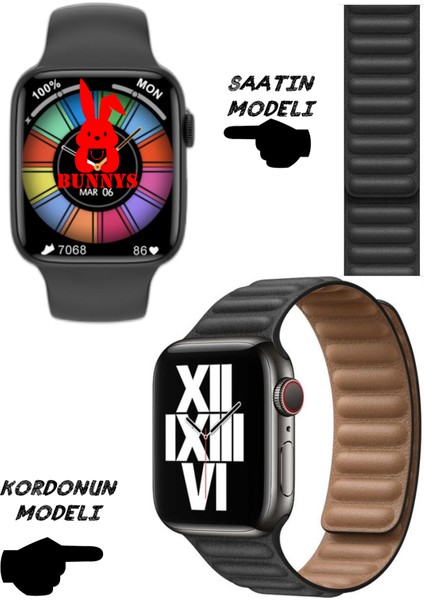 Akıllı Saat Apple Iphone Uyumlu Nfc Özellikli Bt Konuşma Özellikli Watch 8 Akıllı Saat Deri Krdn