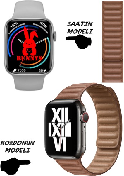 Akıllı Saat Apple Iphone Uyumlu Nfc Özellikli Bt Konuşma Özellikli Watch 8 Akıllı Saat Deri Krdn
