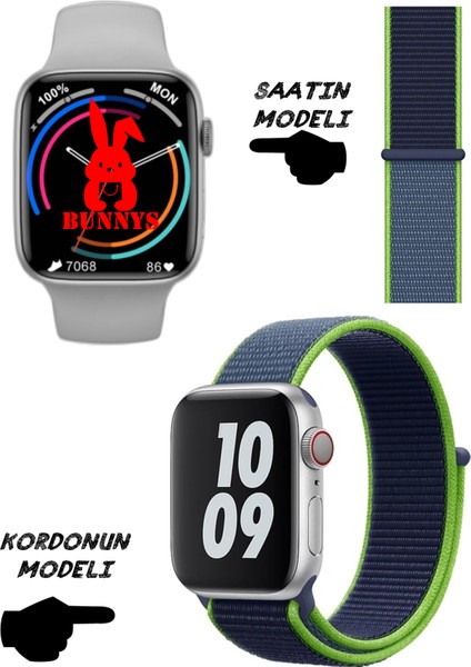 Akıllı Saat Apple Iphone Uyumlu Nfc Özellikli Watch 8 Pro Bt Konuşma Özellikli Akıllı Saat Hasır Kordon