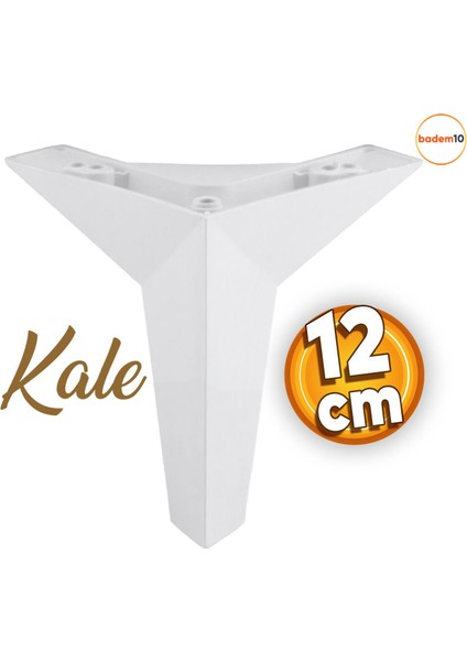Kale Lüks Mobilya Kanepe Sehpa Tv Ünitesi Koltuk Ayağı 12 Cm Beyaz Baza Ayakları