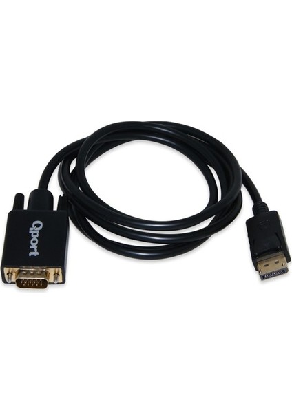 Qport Q-Dpv Dısplay Port(M) To Vga(M) 1.8 mt Kablo Çevirici Dönüştürücü Q-Dpv